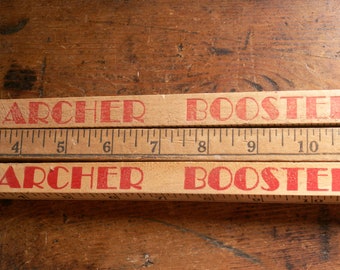Vintage Wooden Poultry Grain Measuring Sticks - Archer Booster Feed - Great Rustic Chicken Coop Decor! Three Available