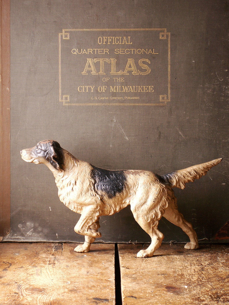 Vintage Hubley Cast Iron Pointer Dog Doorstop Black and Etsy