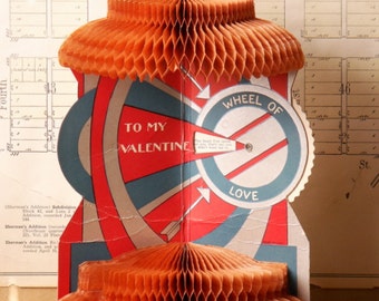 Vintage Wheel of Love Fold Out Valentine