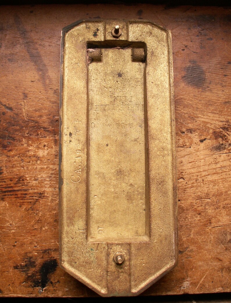 Vintage Vertical Brass Mail Slot Arts & Crafts Mission Etsy
