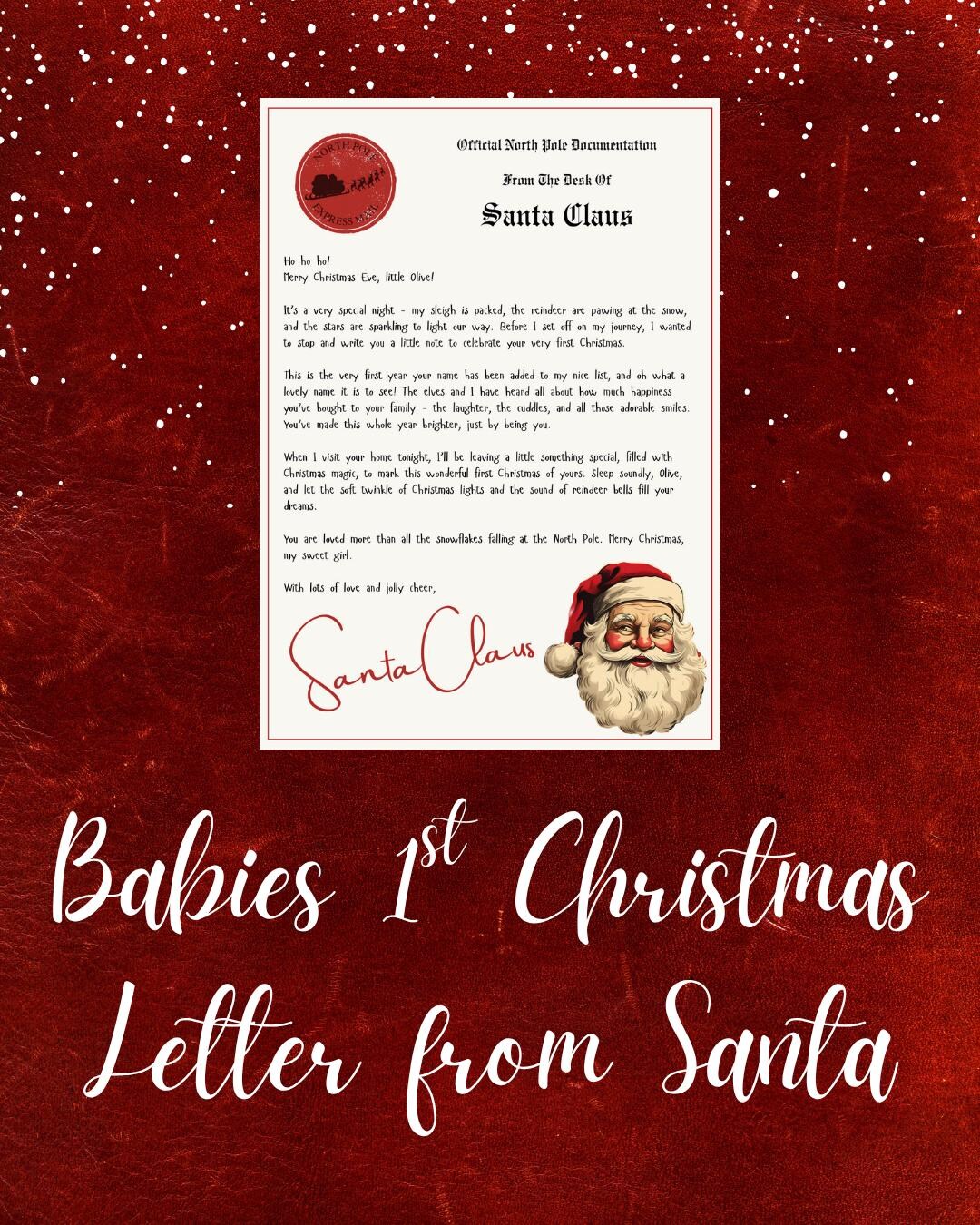 Personalised Baby's First Christmas Letter From Santa (digital Download ...