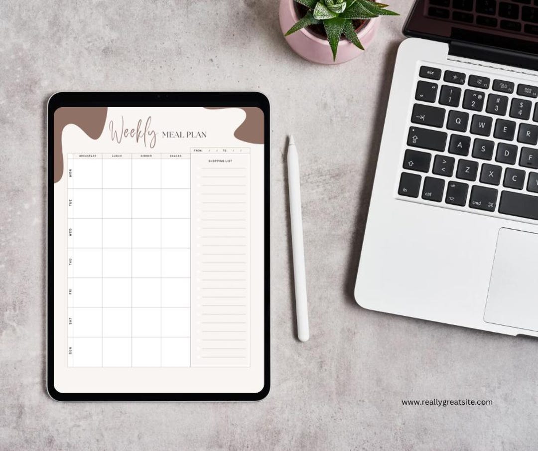 Weekly Meal Planner Printable: Minimalist Kitchen Organizer With ...