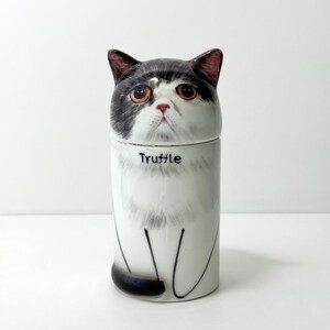 Eternal Companion Personalized Handmade Cat Portrait Ceramic Urn