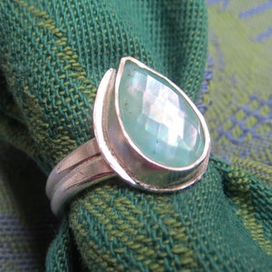 Flashing Aventurine in Sterling Ring Size 6 & a Half image 2