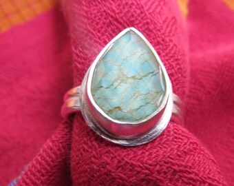 Robins Egg Blue Turquoise in Sterling Ring Size 6.25