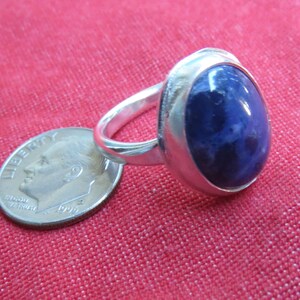 Blue Sodalite in Classic Sterling Ring Size 8 image 2