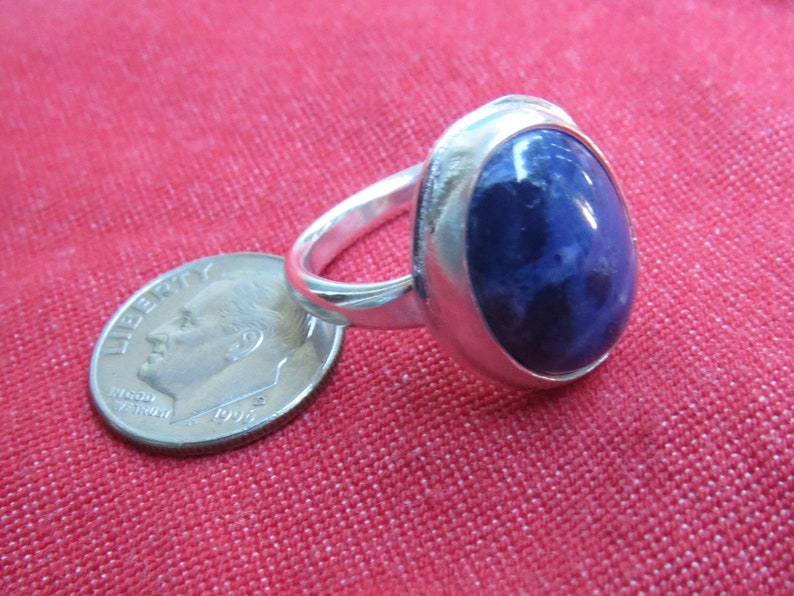 Blue Sodalite in Classic Sterling Ring Size 8 image 2