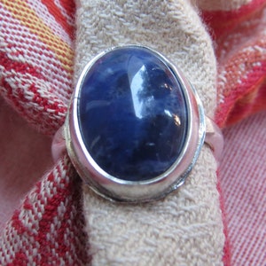 Blue Sodalite in Classic Sterling Ring Size 8 image 1