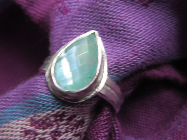 Flashing Aventurine in Sterling Ring Size 6 & a Half image 1