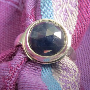 Sparkly Round Sapphire in Sterling Ring Size 7.5 image 5