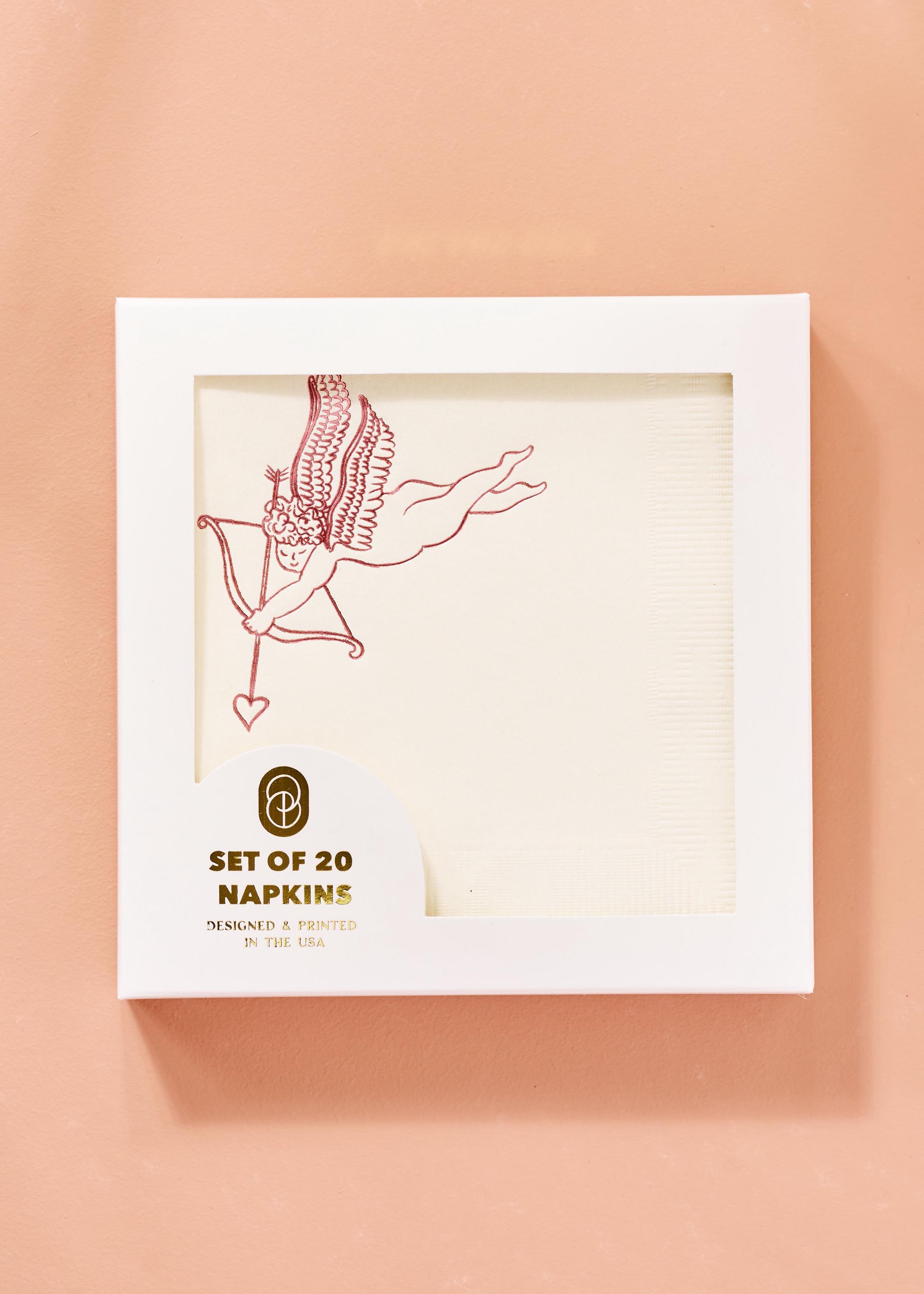 Cupid Linen Cocktail Napkin Set - New