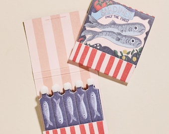 Sardine Tin Printed 10 Stem Matchbook