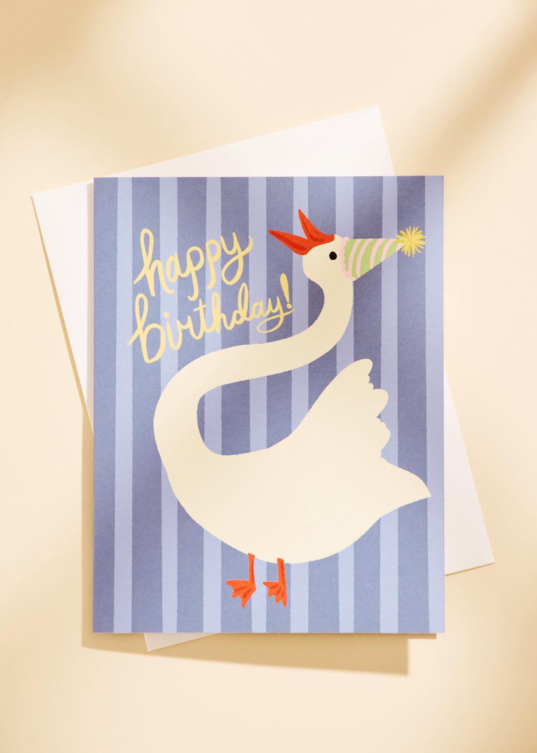 Goose Happy Birthday Striped Folded A2 Greeting Card - Etsy