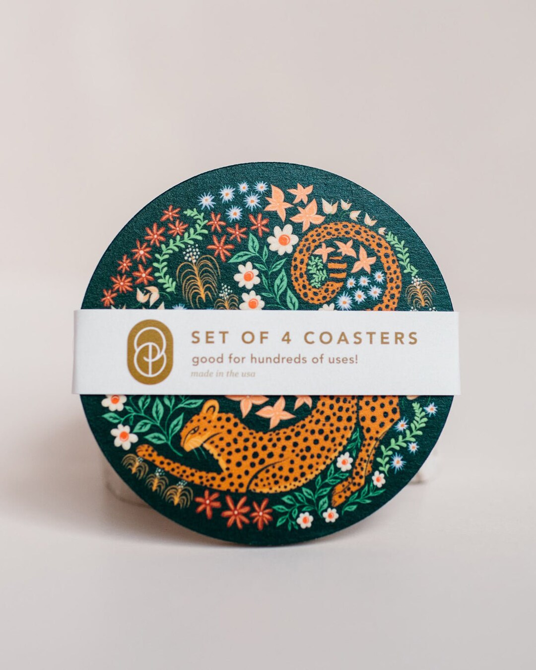 Stretching Cheetah Reusable Chipboard Coasters - Set of Four - Etsy