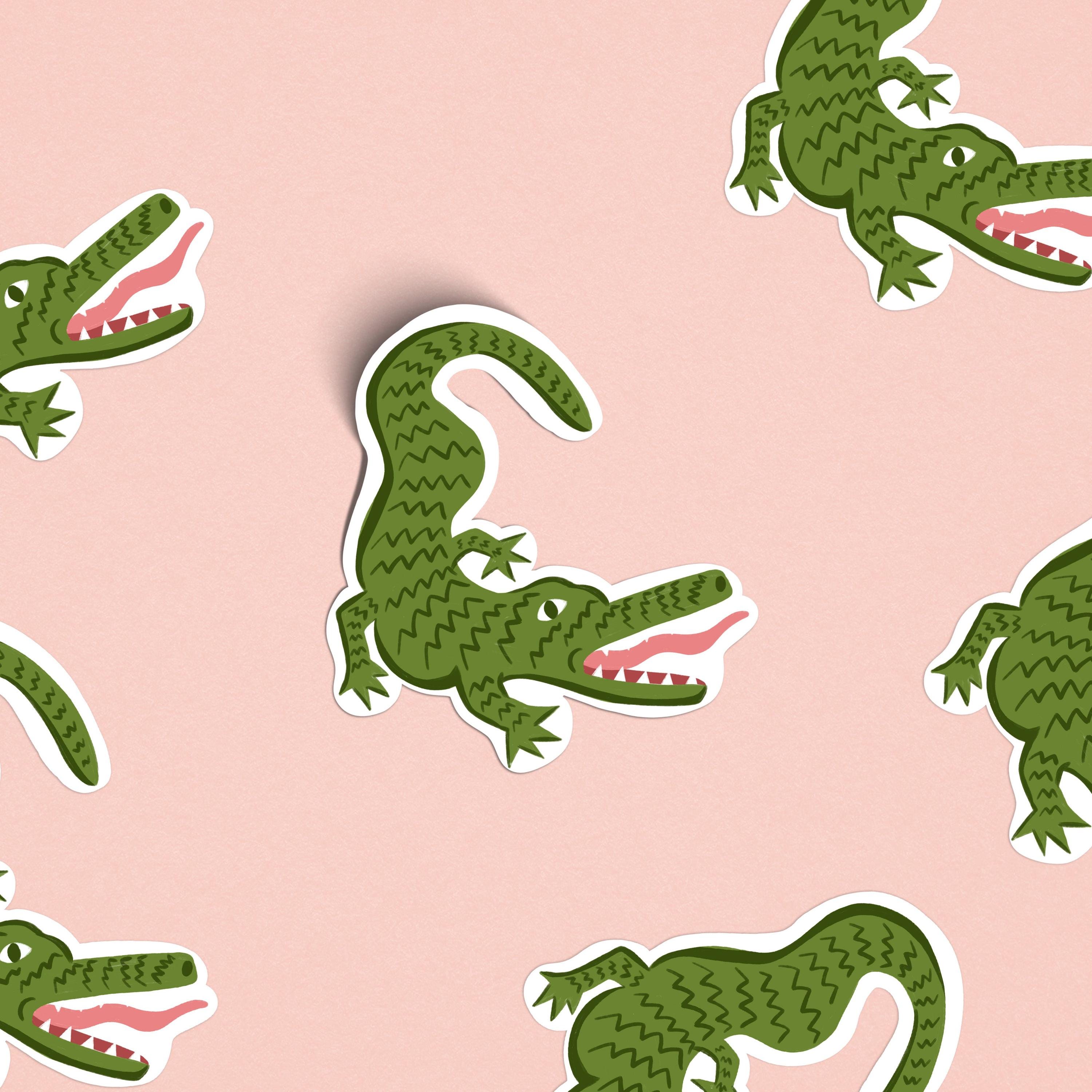 Alligator Illustrated Sticker - Etsy