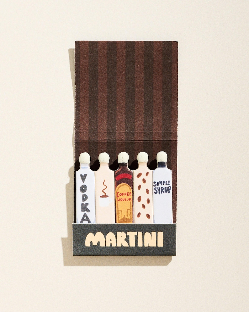Espresso Martini Printed 10 Stem Matchbook
