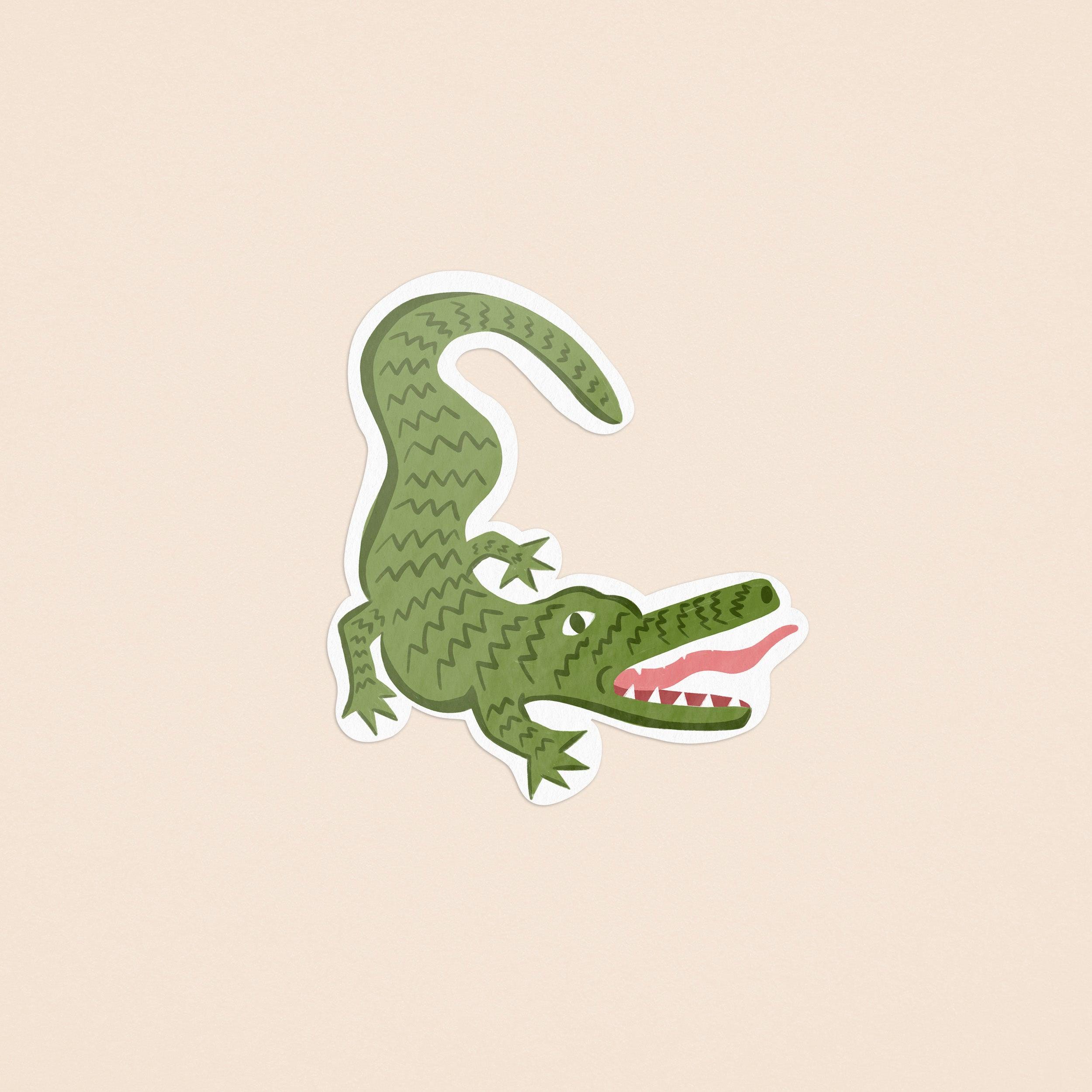 Alligator Illustrated Sticker - Etsy