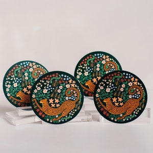 Stretching Cheetah Reusable Chipboard Coasters - Set of Four - Etsy