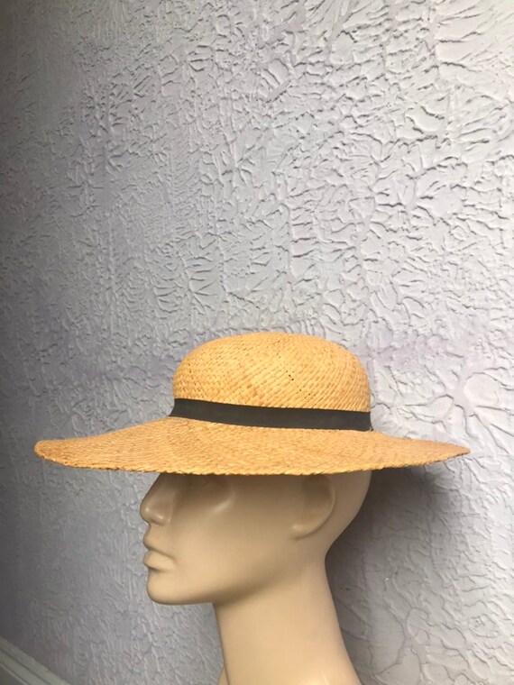 70's does 30's Vintage Adolfo Natural Straw Hat