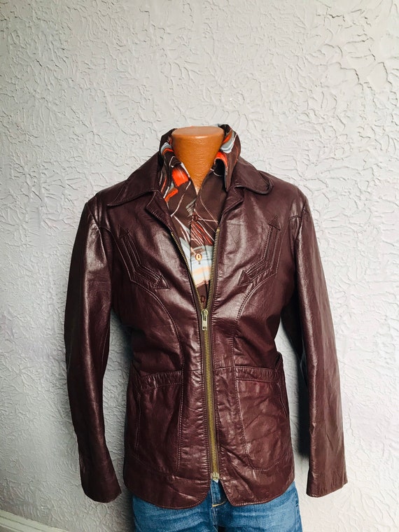 70's Vintage Men's Hippie Western 30's Style Leath