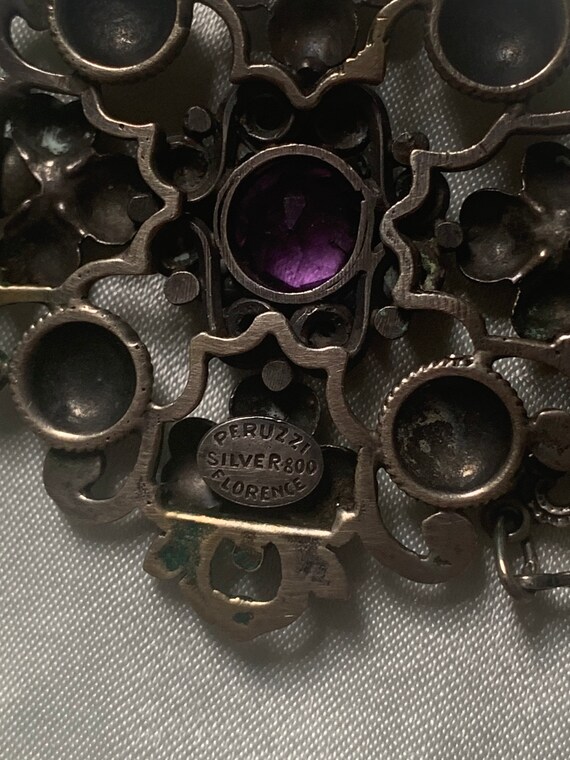 20's  Vintage Gothic Figural Amethyst Necklace Pe… - image 10