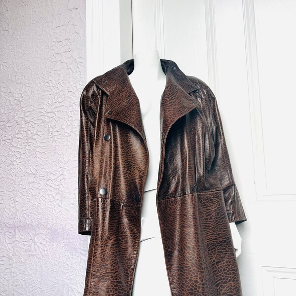 Medium North Beach Leather 1980s Brown Leather Coat