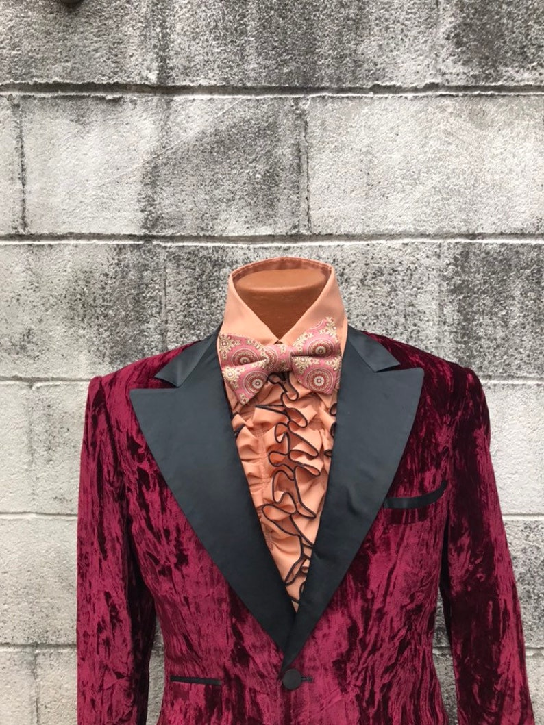 70's Vintage Men's Crushed Velvet Jacket Tux Jacket 39 | Etsy