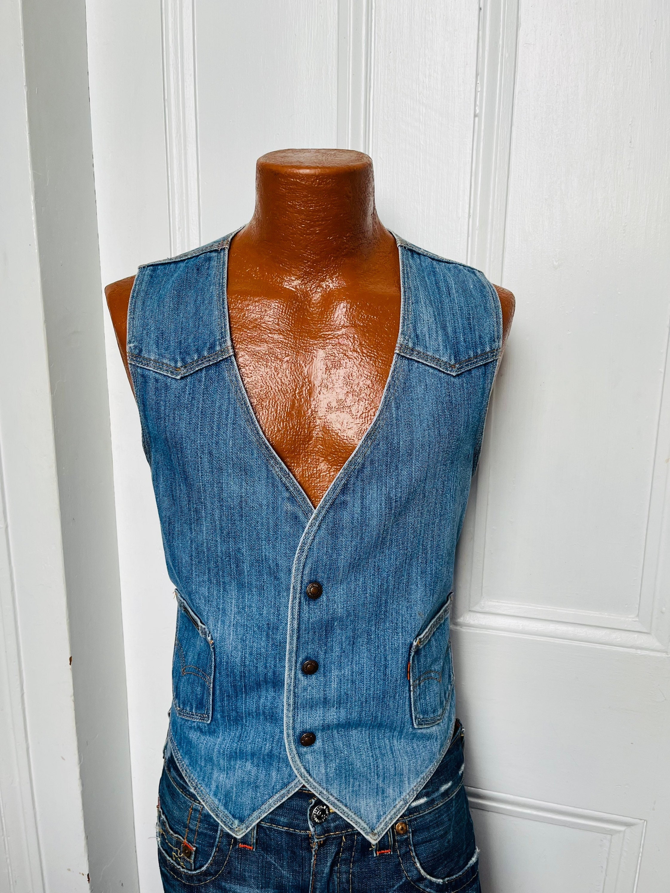 Vintage Men's Levi's Denim Western Vest Waistcoat - Etsy Finland