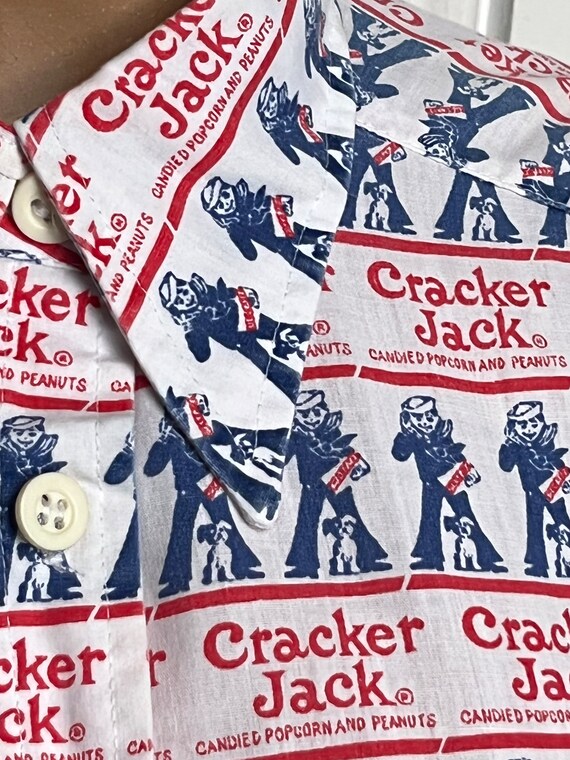 70's Vintage Cracker Jack Novelty Print Mod Glam … - image 4