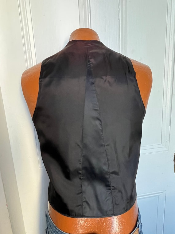 70's Vintage Men's Black Velvet Vest Waistcoat Sm/Med… Gem