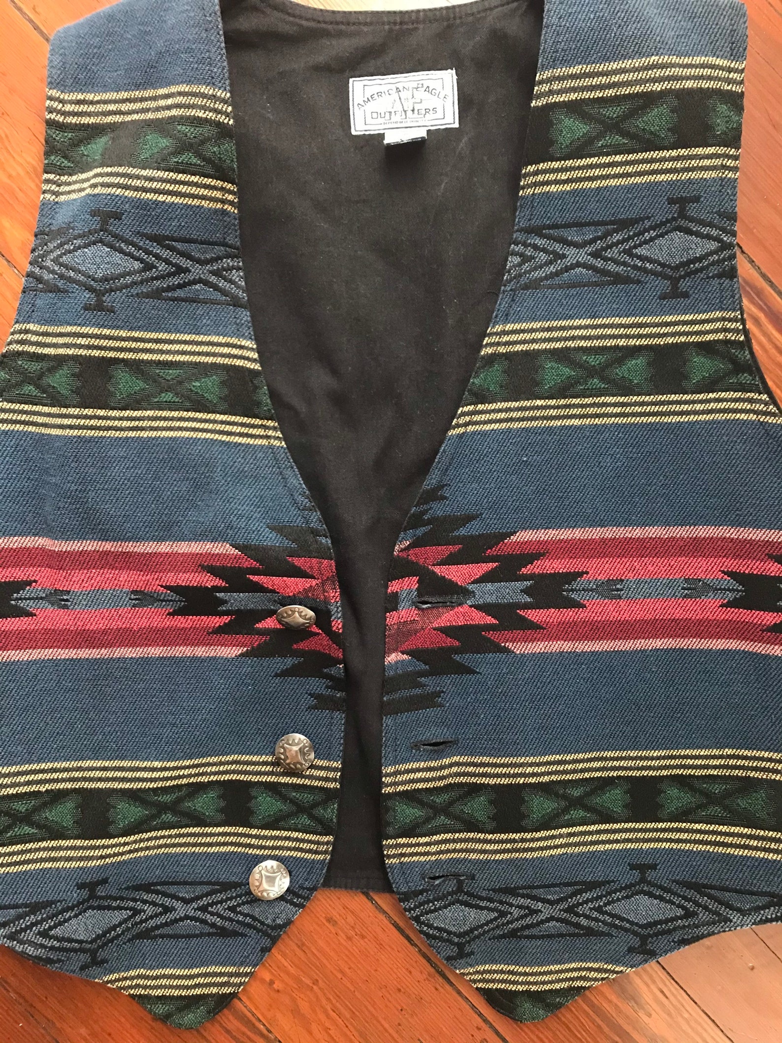 Vintage Men's Southwestern Western Vest w/ Concho buttons | Etsy