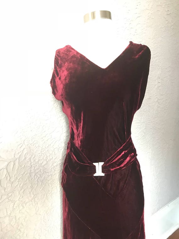 20's/30's Vintage Art Deco Velvet Dress W/ Jacket
