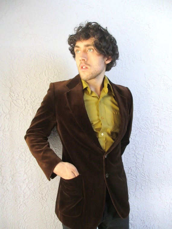 70s Vintage Men's Tiger of Sweden Brown Velvet Jac