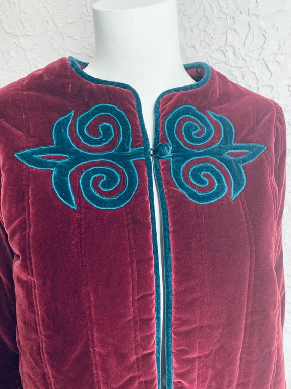 1970s velvet quilted jacket Gem