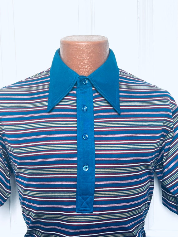 Vintage Donegal Coleseta Striped Zip Polo Top - Medium main image 0