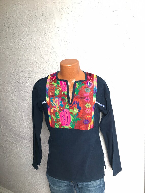 Vintage Men's Hand Woven Embroidered Denim Hippie
