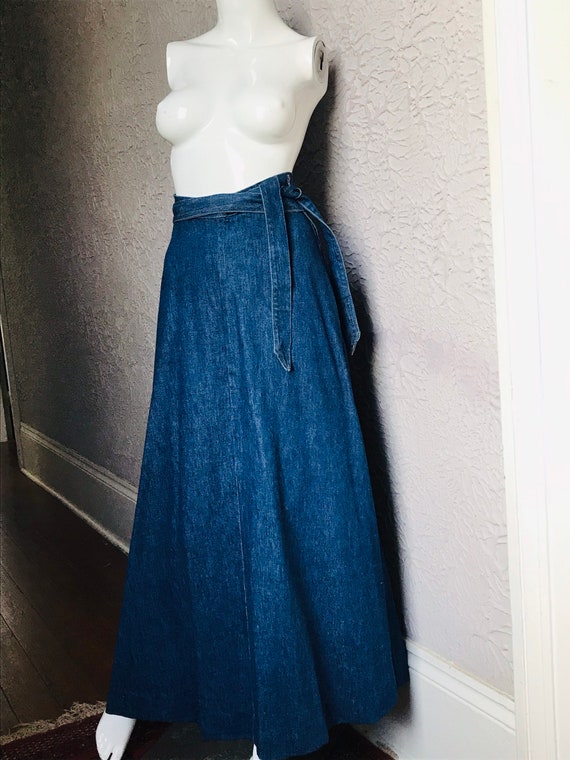 70's Vintage Now San Francisco Raw Denim Maxi Skir