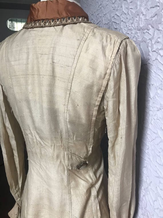 Vintage Edwardian 1900 Silk Duster Coat Dress sm. - image 9