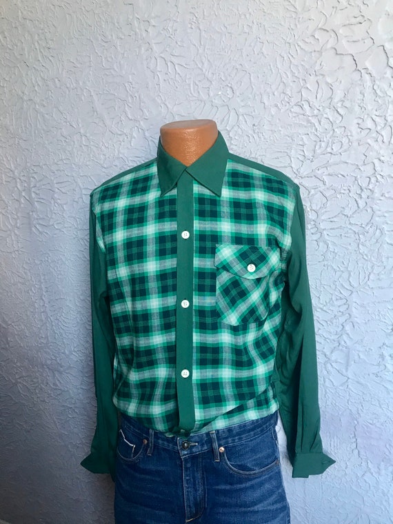 1950s Vintage Men's Rayon Gab Shirt Jac shirt NOS