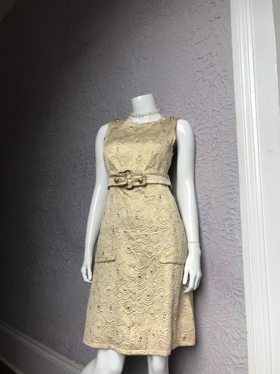 60's Vintage Suzy Perette Mod Silver Gold Lame Dre