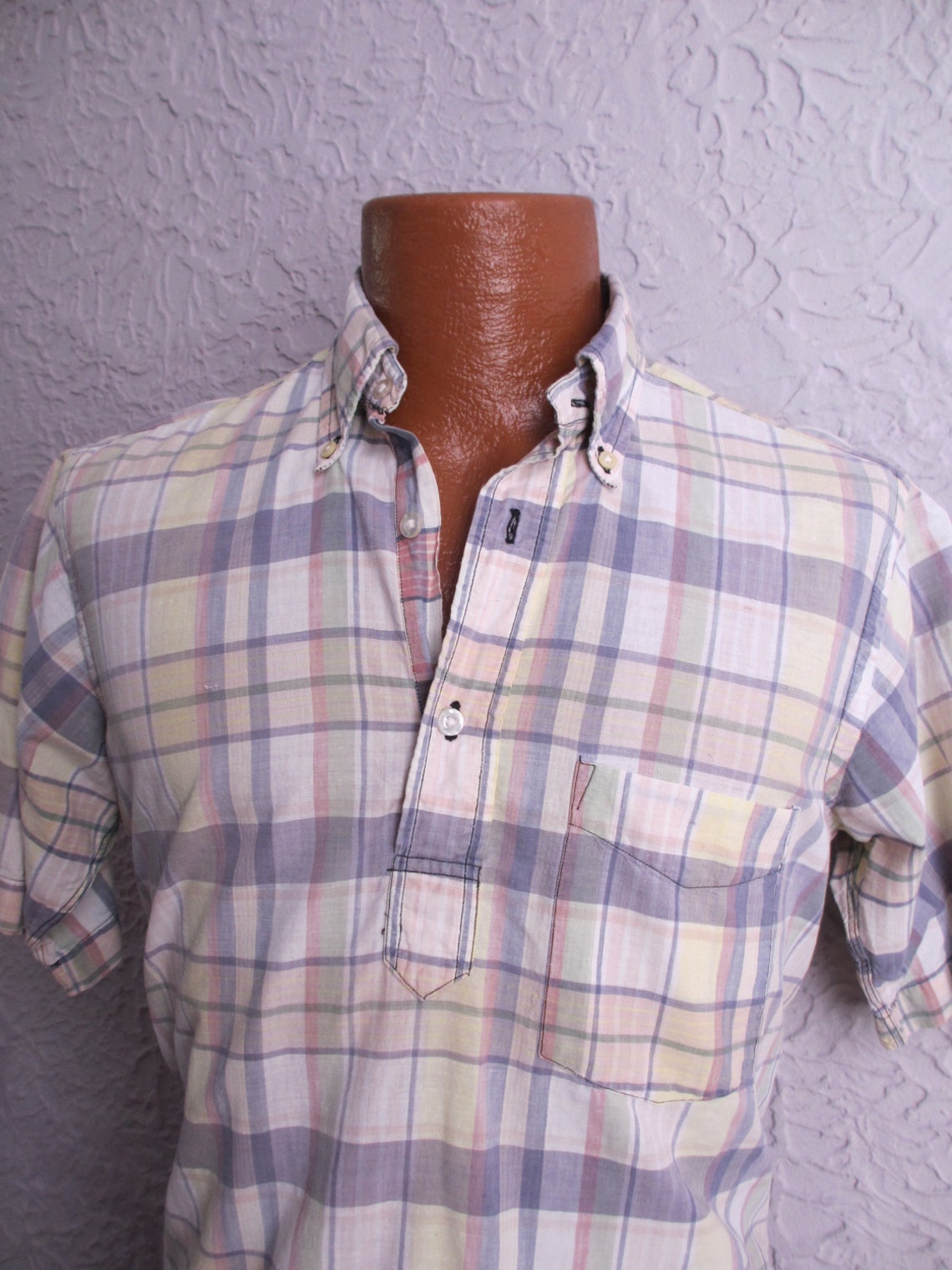 60s VTG Men's India Madras Shirt medium | Etsy