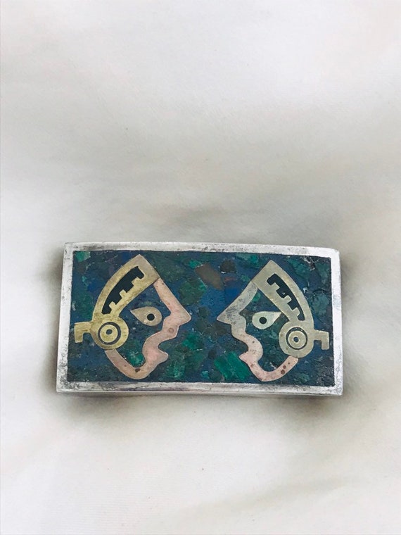 50's/60's Vintage Mexican Sterling Mayan Turquoise