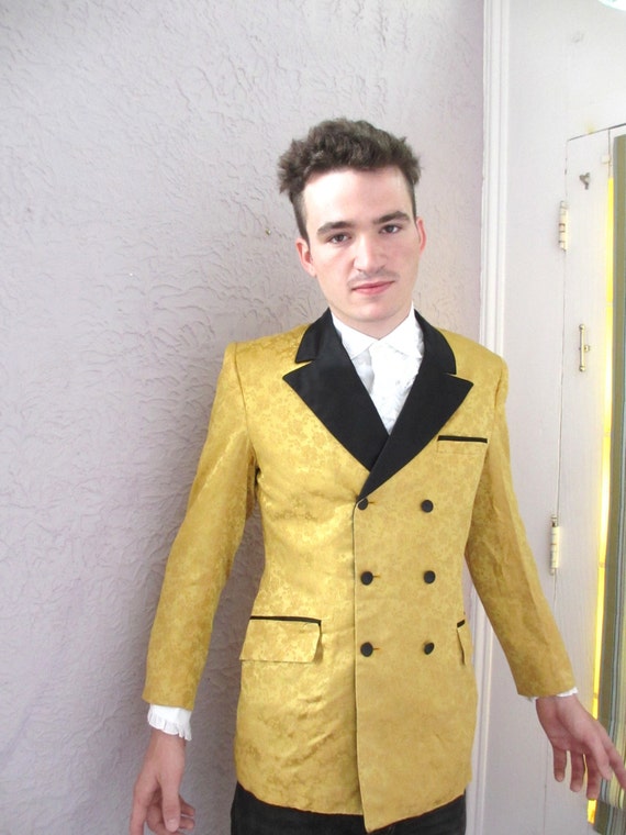 50's/60's Vintage Men's Gold Brocade  Dinner Jack… - image 1