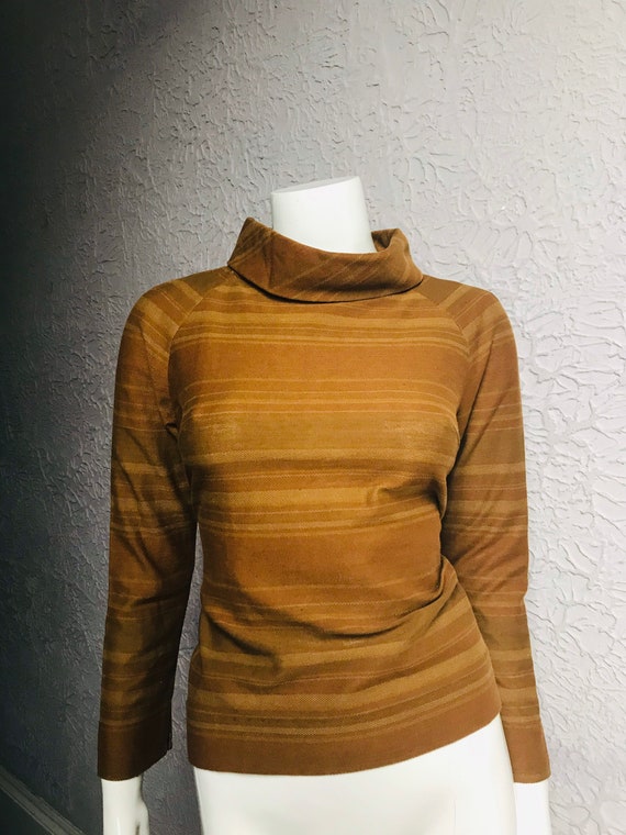 60's Vintage Mod Space Age Striped Cotton Top medi
