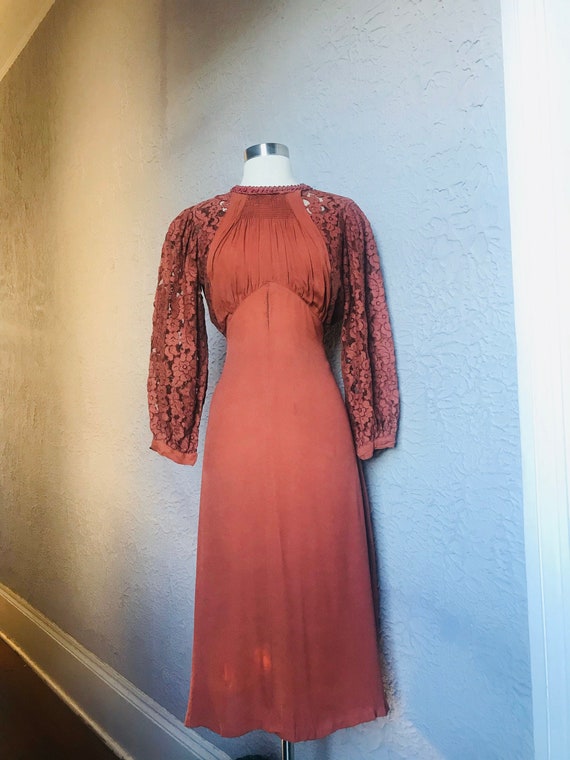 Reserved - 1930’s Vintage Art Deco Rayon Crepe Lac
