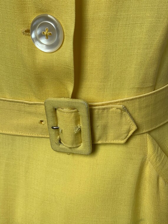 1930's Vintage Yellow Rayon Dress handmade lace m… - image 5