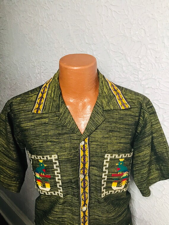 50's Vintage Men's Mayan Modern Holiday Cabana Shi