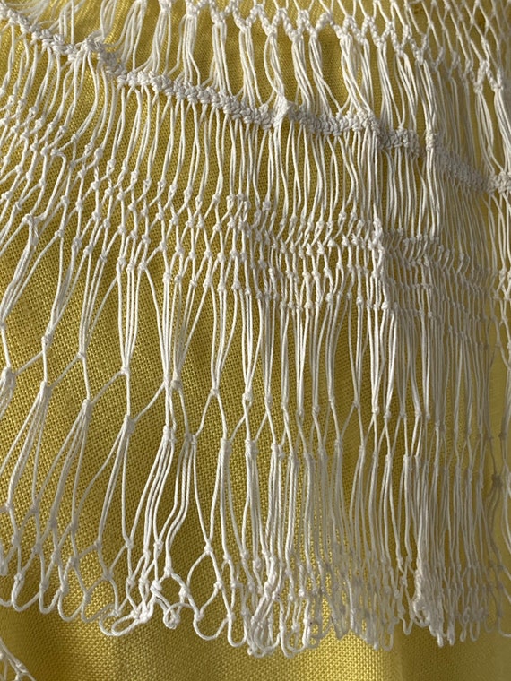 1930's Vintage Yellow Rayon Dress handmade lace m… - image 4