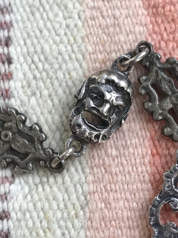 20's  Vintage Gothic Figural Amethyst Necklace Pe… - image 6