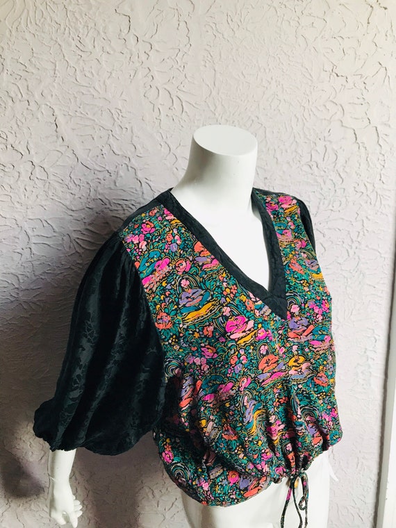 70’s/80's Vintage Diane Fres' Silk Floral Blouse b